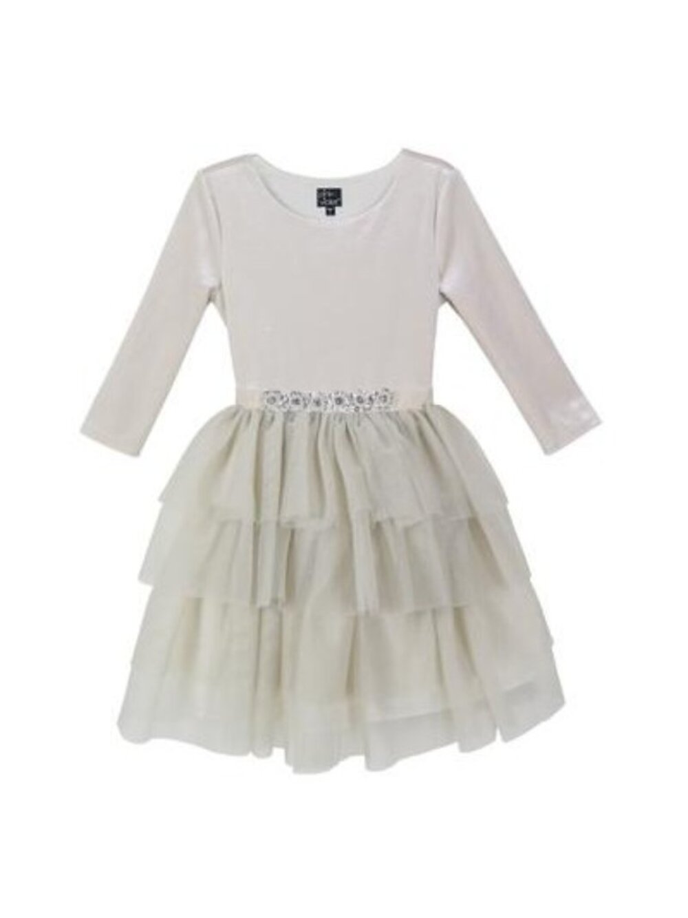Pink & Violet Girls Velvet Bodice Jewel Trim Tiered Skirt Dress Gray Size 16 NWT